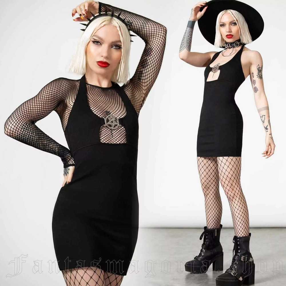 Killstar Penumbra Halter‎ mini dress